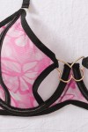 Pink high-cut lingerie set