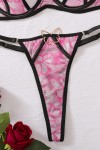 Pink high-cut lingerie set