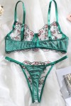 green floral lingerie set