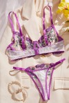 purple floral lingerie set