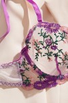 purple floral lingerie set