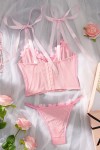 Conjunto de lencería rosa claro