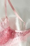 Ensemble de lingerie à sequins rose