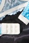 Conjunto de lencería de encaje teñido anudado y azul