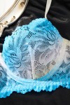 Ensemble de lingerie en dentelle tie and dye bleu