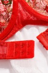 Red floral lingerie set