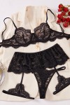 Black 3-piece lingerie set