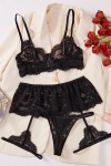 Black 3-piece lingerie set
