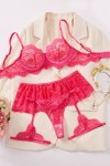 pink 3-piece lingerie set