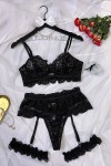 black sheer lace set