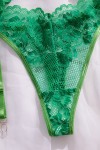 Conjunto de lencería sexy verde