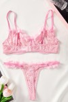 Pink frilly lingerie set