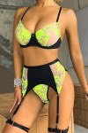 Ensemble de lingerie jaune et noir