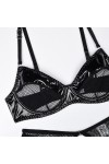 Sexy fishnet and black PVC lingerie set