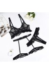 Sexy black polka dot lingerie set