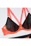 Conjunto de lencería sexy naranja