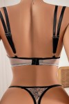 Ensemble de lingerie sexy en dentelle florale noire