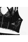 Ensemble de lingerie sexy noir à chaines