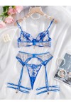 Conjunto de lencería sexy azul.