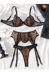 Ensemble de lingerie sexy imprimé léopard