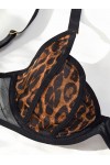 Conjunto de lencería sexy con estampado de leopardo