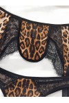 Conjunto de lencería sexy con estampado de leopardo