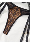 Conjunto de lencería sexy con estampado de leopardo