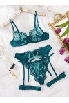 Ensemble de lingerie sexy vert canard