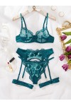 Conjunto de lencería sexy verde pato