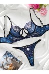 Ensemble de lingerie en dentelle bleue