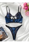 Ensemble de lingerie en dentelle bleue