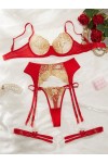 Ensemble de lingerie doré et rouge