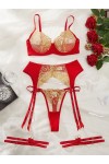 Gold and red lingerie set