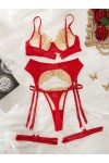 Gold and red lingerie set