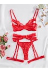 Conjunto de lencería sexy rojo.