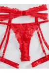 Conjunto de lencería sexy rojo.