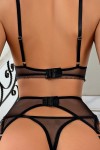 Conjunto de lencería sexy de encaje negro