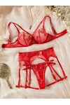 Ensemble de lingerie sexy en dentelle rouge