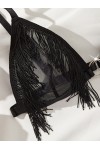 Black fringed lingerie set