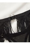 Black fringed lingerie set