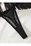 Ensemble de lingerie noir à franges