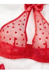 Conjunto lenceria rojo transparente