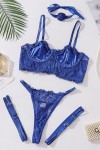 Conjunto de lencería sexy azul.