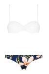 White and floral 2-piece swimsuit
