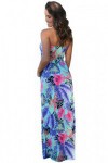Mint Tropical Strapless Maxi Dress with Pockets