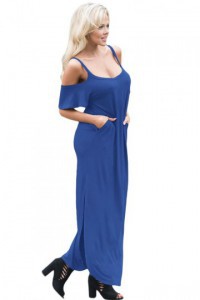 Long blue beach dress