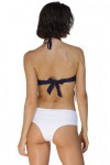 Navy Tassel Bikini White Bottom Bathing Suit