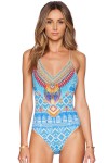 Indian print one-piece swimsuit