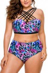 Multicolored 2-piece swimsuit with fancy patterns