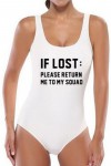 White 1-piece swimsuit with inscription